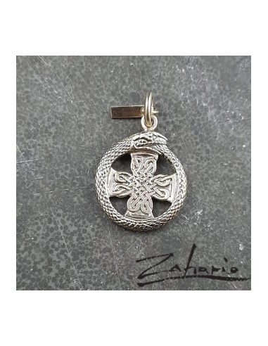 Pendant Uroboros with Celtic Cross Silver