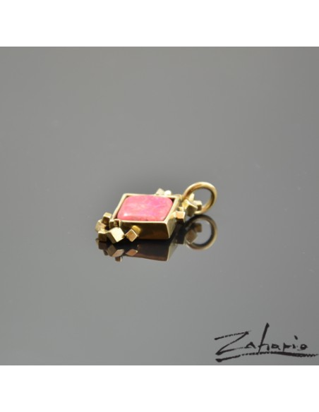 Pendant Pink Jasper Bronze
