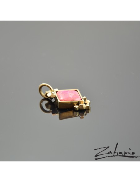 Pendant Pink Jasper Bronze