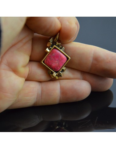 Pendant Pink Jasper Bronze
