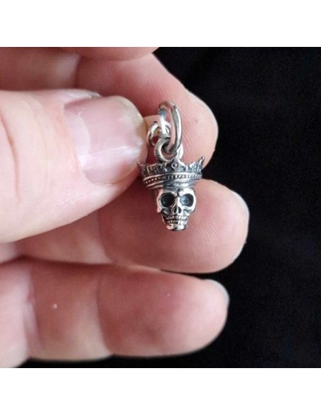 Pendant  Crowned skull Silver
