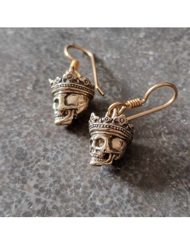Earrings Skulls crowned Silver