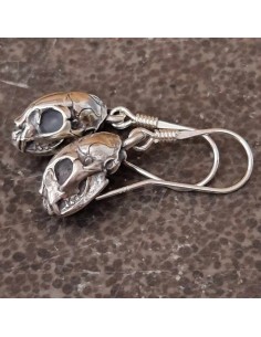 Earrings Cat Skulls Silver