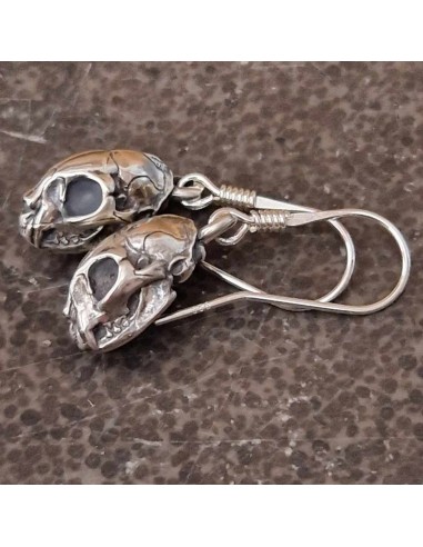 Earrings Cat Skulls Silver