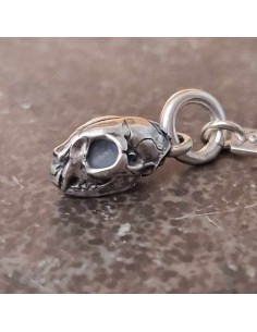 Zahario Cat Skull Pendant Silver