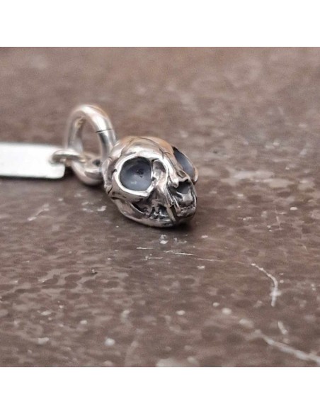 Zahario Cat Skull Pendant Silver