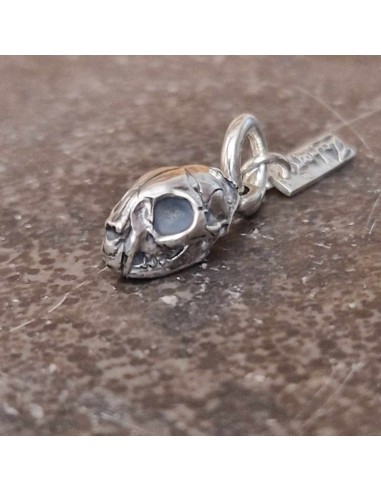 Zahario Cat Skull Pendant Silver