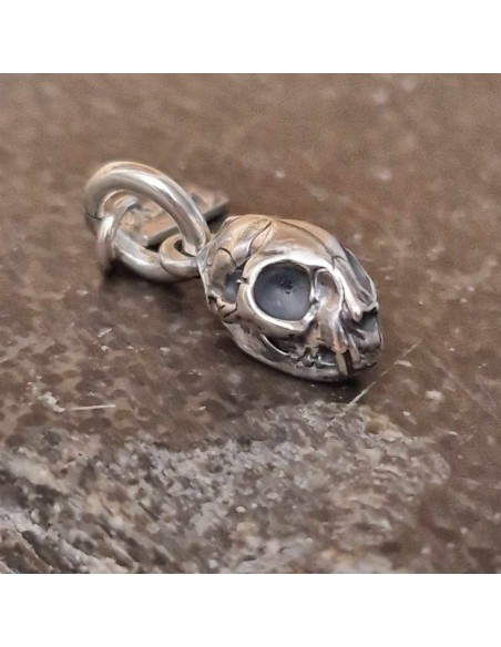 Zahario Cat Skull Pendant Silver