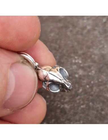 Zahario Cat Skull Pendant Silver