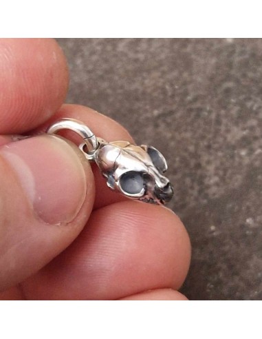 Zahario Cat Skull Pendant Silver