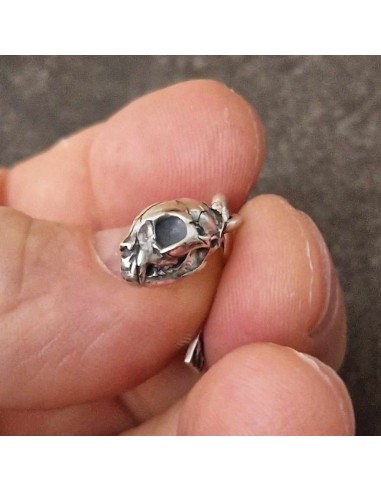 Zahario Cat Skull Pendant Silver
