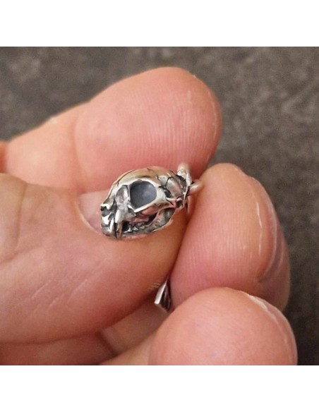 Zahario Cat Skull Pendant Silver