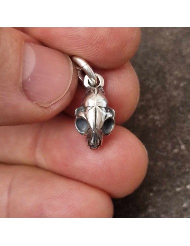 Zahario Cat Skull Pendant Silver