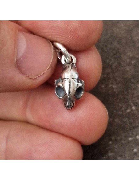 Zahario Cat Skull Pendant Silver