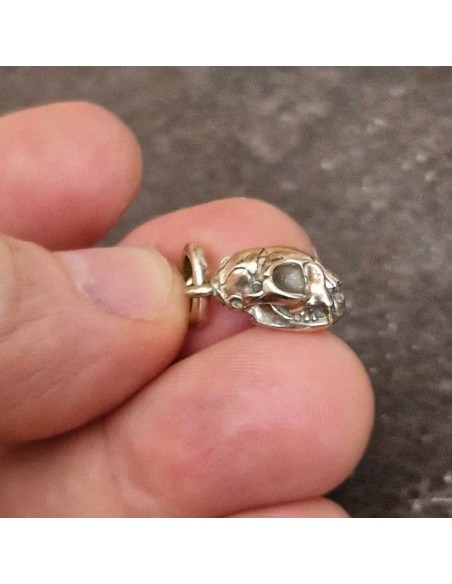 Zahario Cat Skull Pendant Bronze