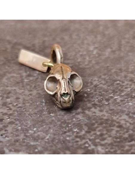 Zahario Cat Skull Pendant Bronze