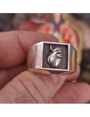 Zahario Signet Heart Pulse silver