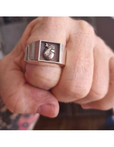 Zahario Signet Heart Pulse silver