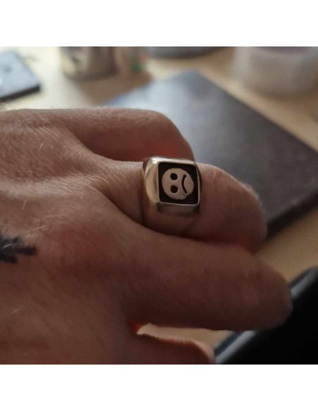 Sad Face Signet Silver