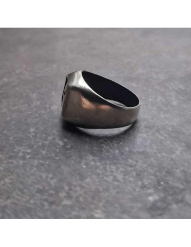 Sad Face Signet Silver