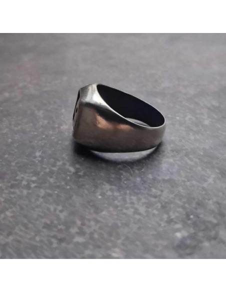 Sad Face Signet Silver