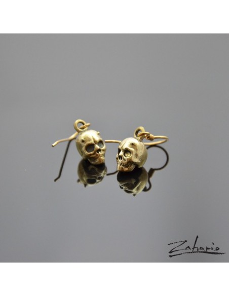 Earrings Horned Skulls Bronze