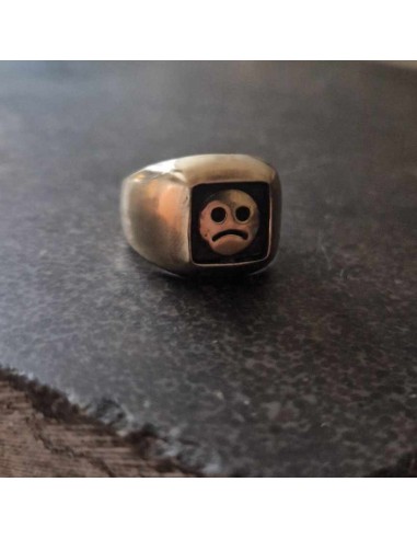 Sad Face Signet Bronze