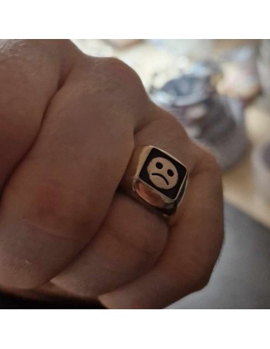 Sad Face Signet Bronze