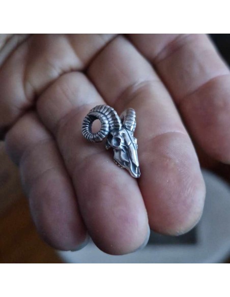Silver Goat Skull Pendant