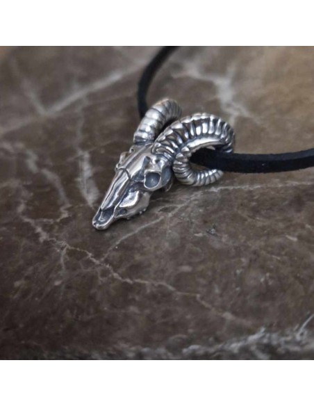 Silver Goat Skull Pendant