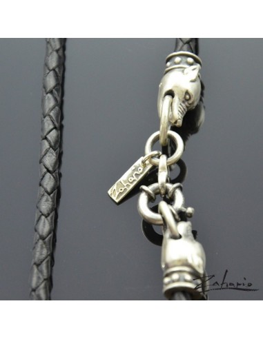 Rzemień Pleciony z Zapięciem ze Srebra w...