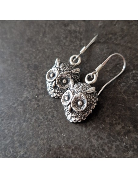 Silver Owl Earrings by Zahario