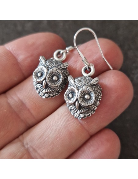 Silver Owl Earrings by Zahario