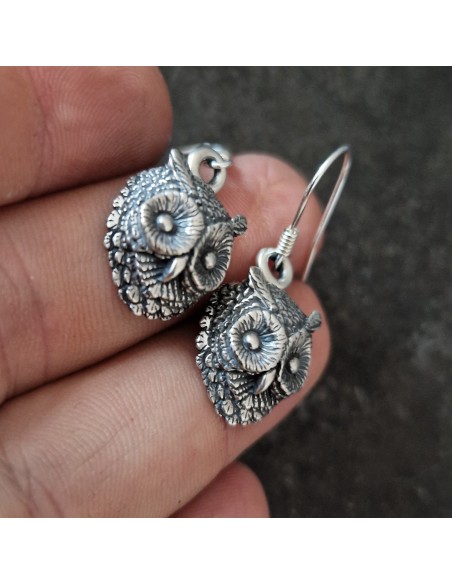 Silver Owl Earrings by Zahario