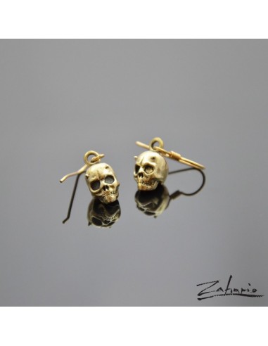 Earrings Horned Skulls Bronze