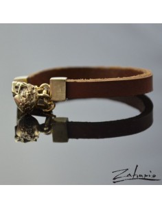 Bransoleta Czaszka Wieniec Dębowy Brąz 2