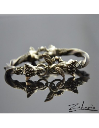 Bracelet Fighting Wolves Silver