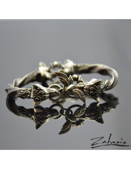 Bracelet Fighting Wolves Silver