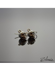 Earrings Ornamented Skulls Silver 2