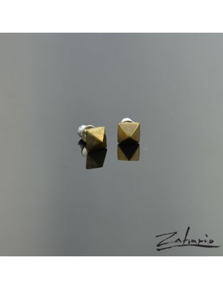 Kolczyki Ćwieki Piramidki Brąz