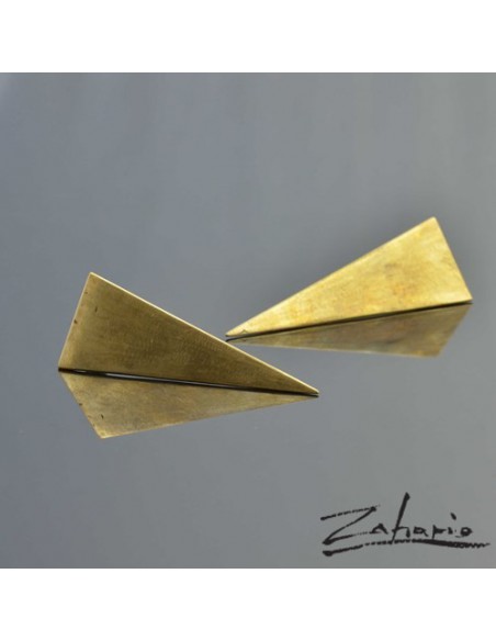 Kolczyki Trójkąty Brąz