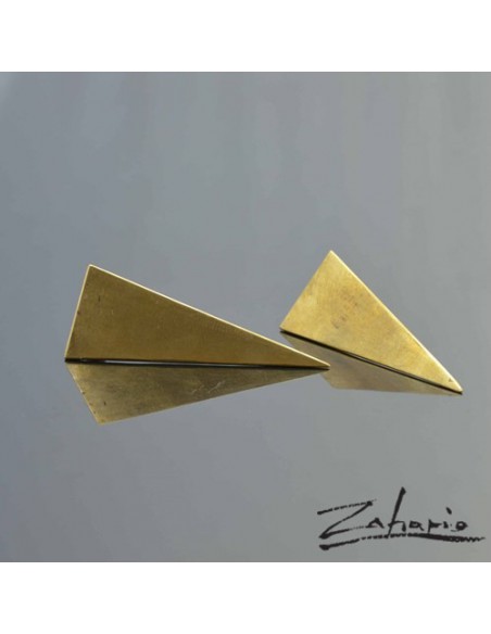 Kolczyki Trójkąty Brąz