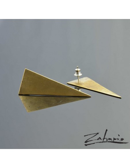 Kolczyki Trójkąty Brąz