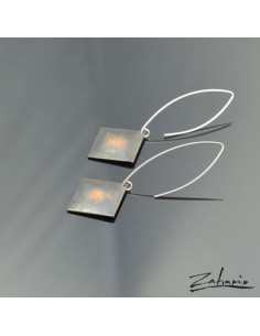 Earrings Squares Copper