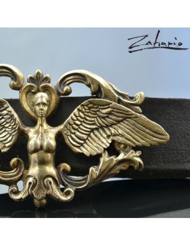 Pasek Klamra Anioł Brąz