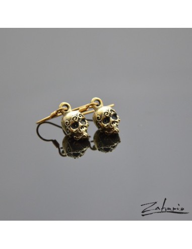 Earrings Ornamented Skulls Bronze