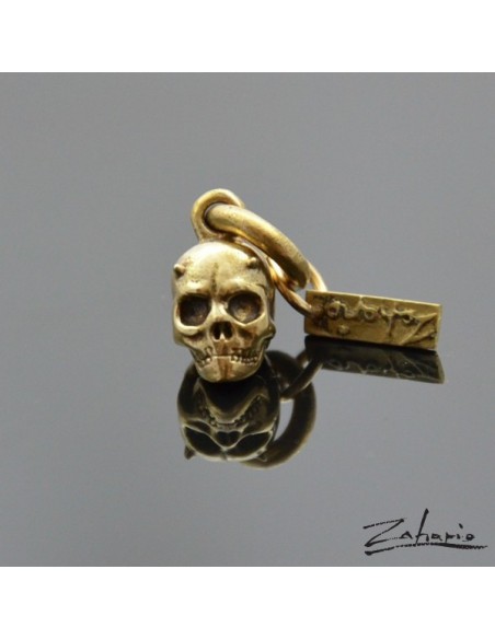 Skull Pendant with Small Horns Bronze