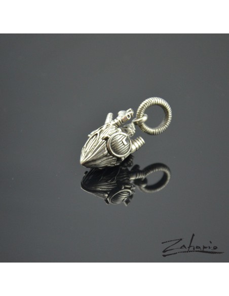 Pendant Biomechanical Heart Silver