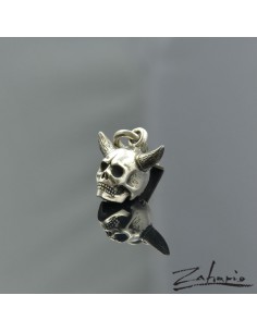 Pendant Skull with Horns Silver 2