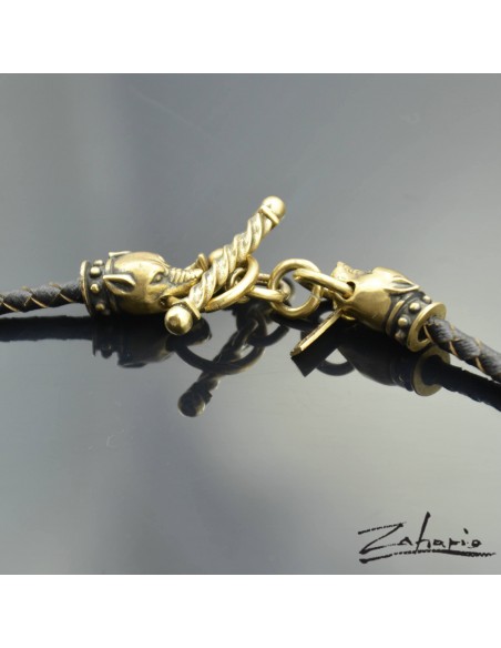 Pendant Strap Wolves Bronze